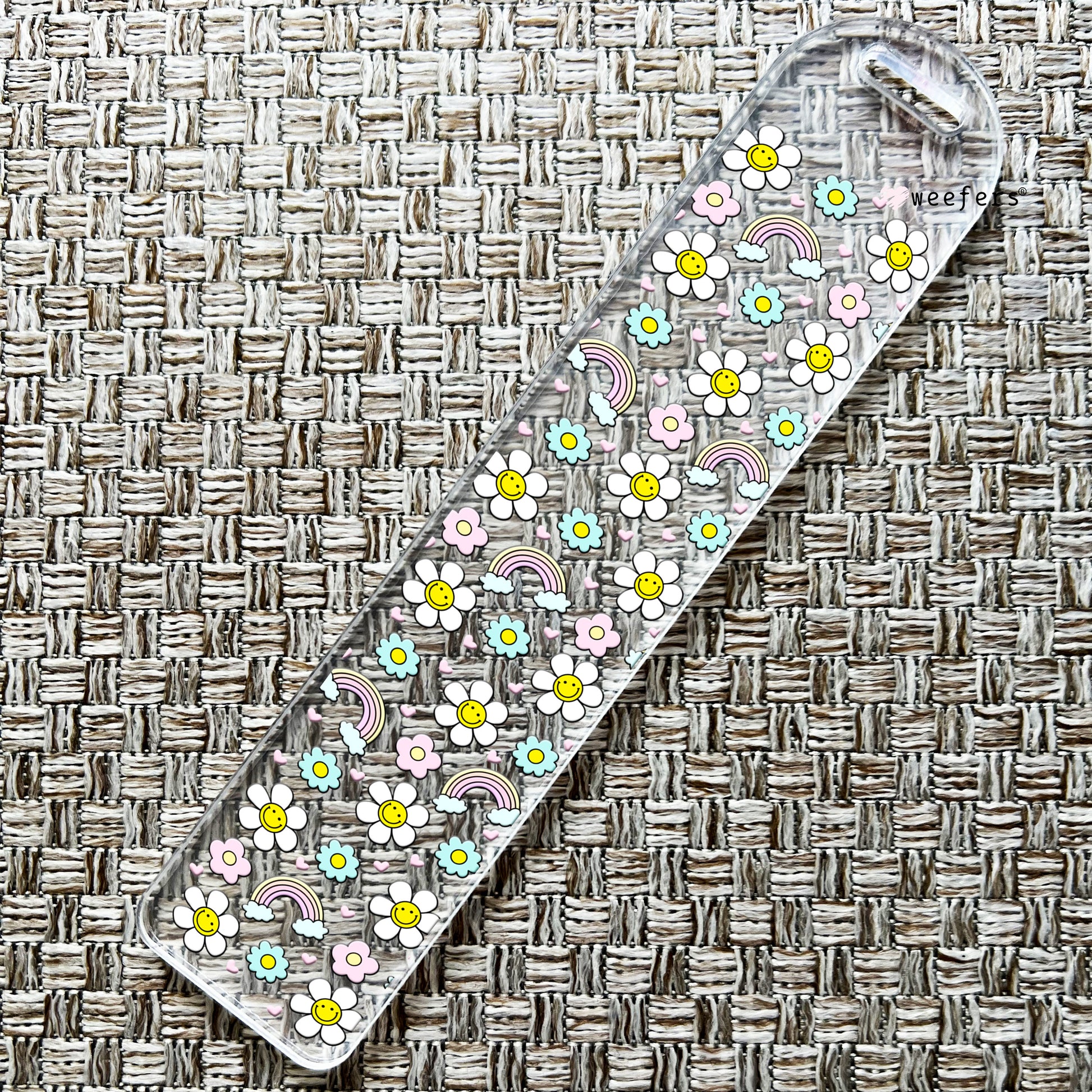 Flowers And Rainbows Bookmark UV DTF Decal - Weefers