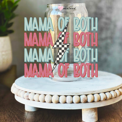 Mama Of Both 16oz Libbey Glass Can UV DTF or Sublimation Wrap Decal Transfer - Weefers