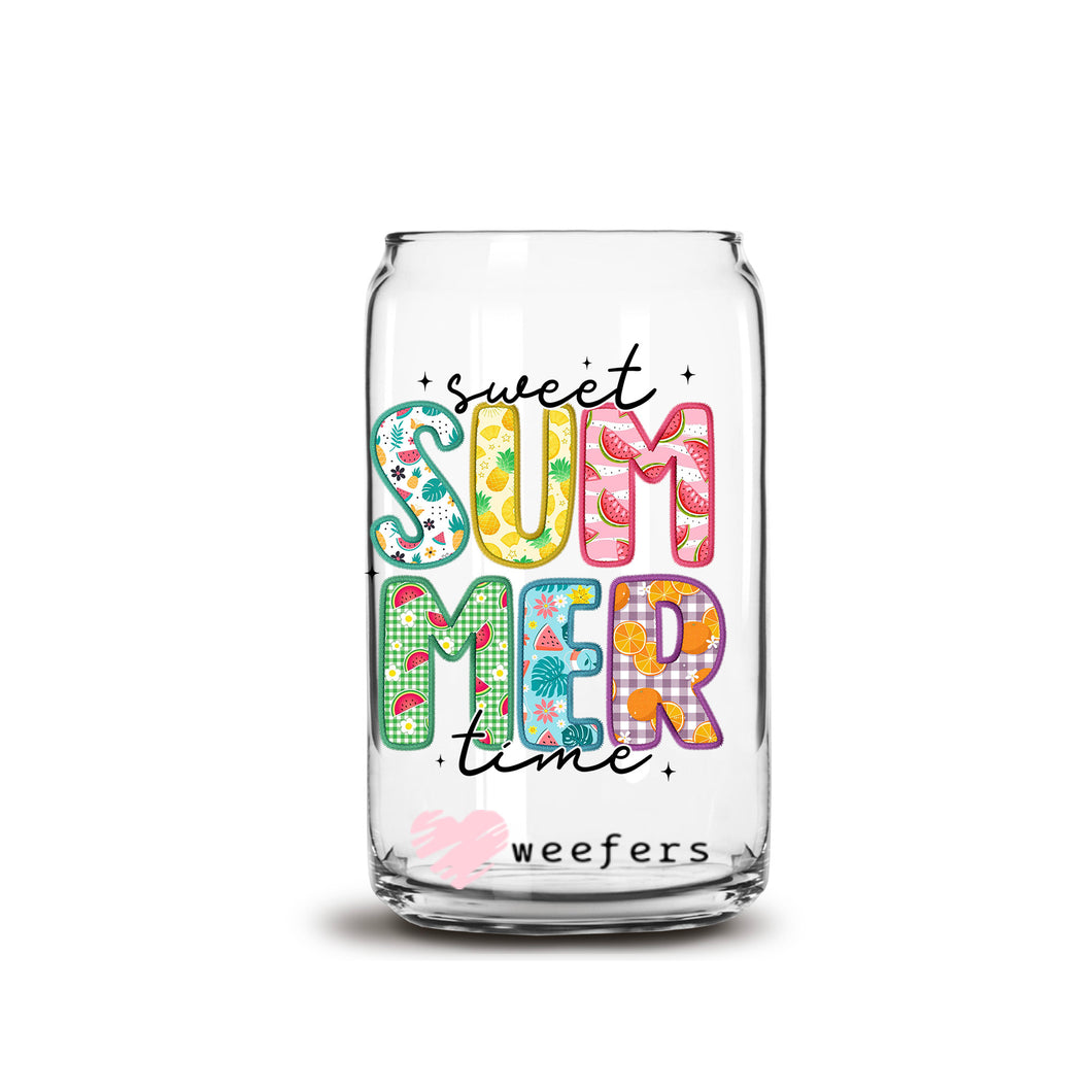 a glass jar with the words sweet gummer time on it