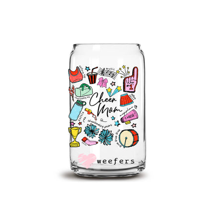 Doing Cheer Mom Stuff 16oz Libbey Glass Can UV DTF or Sublimation Wrap - Decal - Weefers