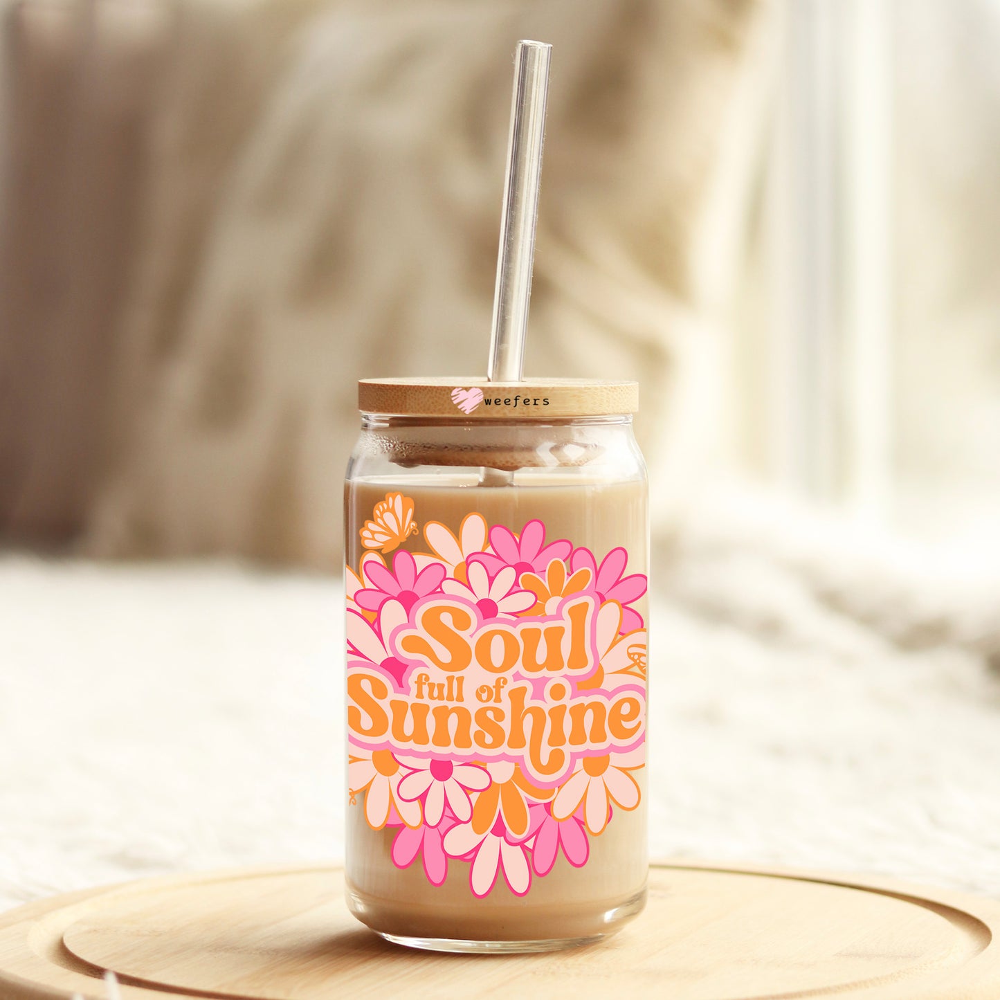 Soul full of Sunshine 16oz Libbey Glass Can UV DTF or Sublimation Wrap Decal Transfer - Weefers