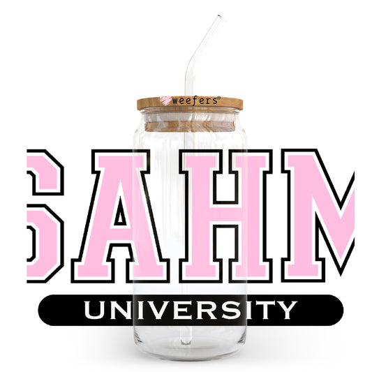 SAHM University 20oz Libbey Glass Can, 34oz Hip Sip, 40oz Tumbler, 24oz Cold Cup UV DTF or Sublimation Decal Transfer - Weefers