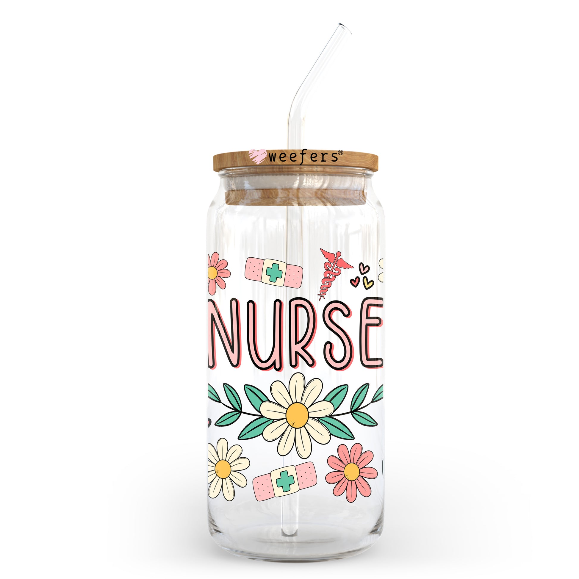 Nurse Life 20oz Libbey Glass Can UV DTF or Sublimation Wrap Transfer - Weefers