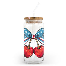 Load image into Gallery viewer, a glass jar with two cherries painted on it
