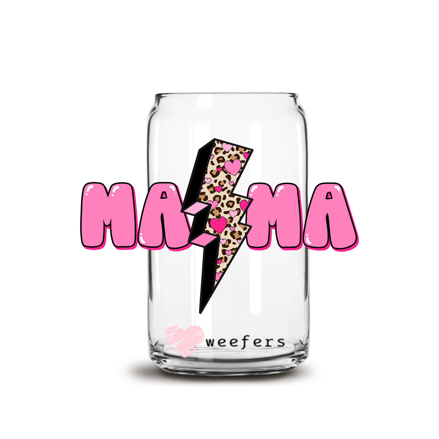 Mama Pink 16oz Libbey Glass Can UV DTF or Sublimation Wrap - Decal - Weefers