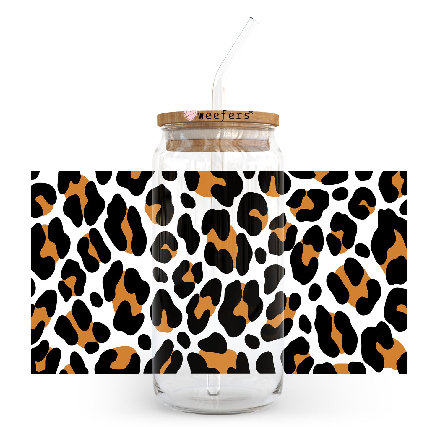 Cheetah Print 20oz Libbey Glass Can, 34oz Hip Sip, 40oz Tumbler, 24oz Cold Cup UV DTF or Sublimation Decal Transfer - Weefers