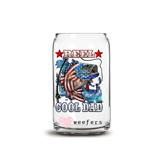 Reel Cool Dad 16oz Libbey Glass Can UV DTF or Sublimation Decal Transfer - Weefers