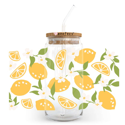 All About Lemons 20oz Libbey Glass Can UV DTF or Sublimation Wrap - Decal - Weefers