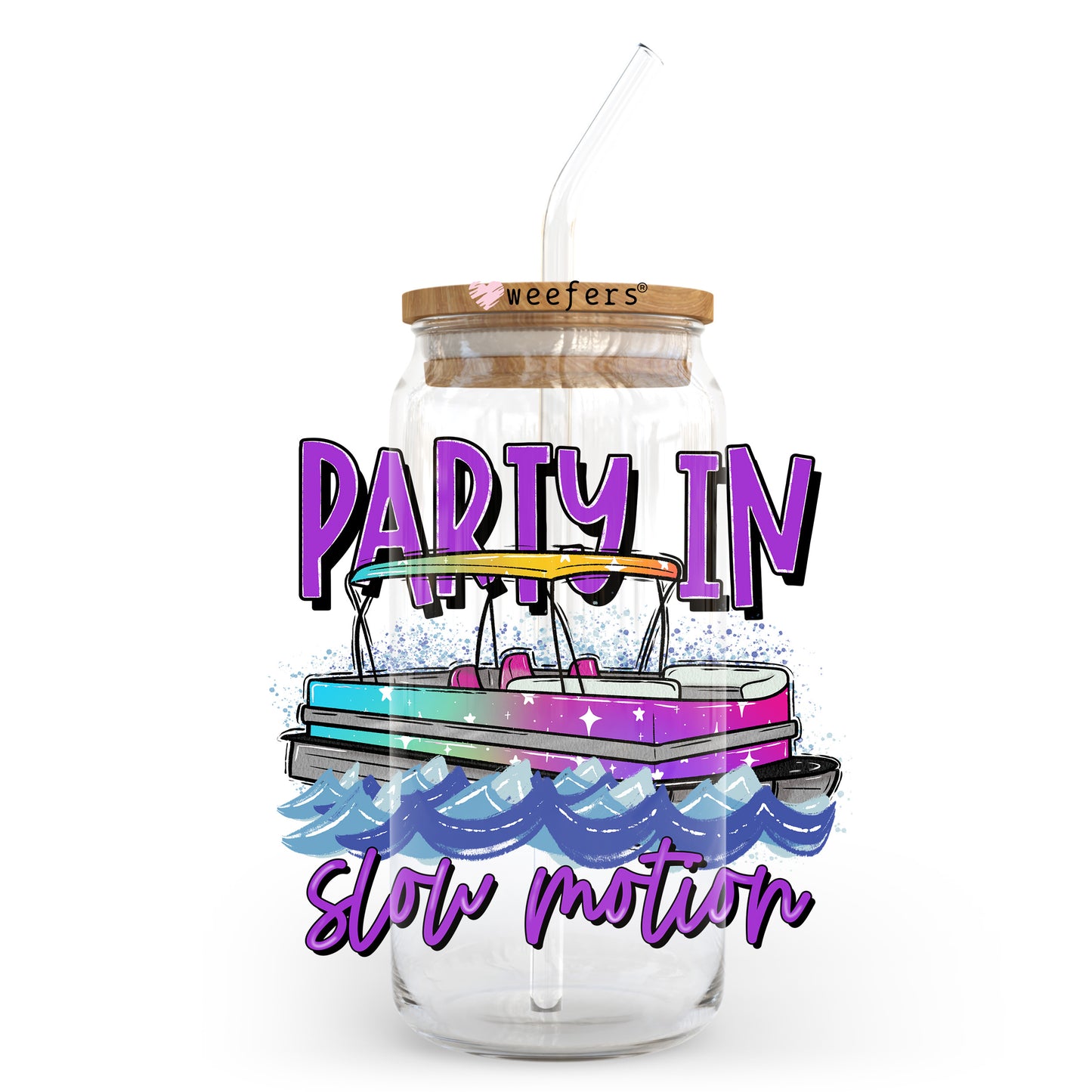 Party in Slow Motion 20oz Libbey Glass Can, 34oz Hip Sip, 40oz Tumbler, 24oz Cold Cup UV DTF or Sublimation Decal Transfer - Weefers