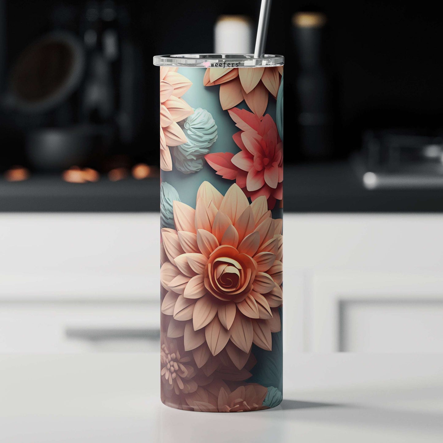 20oz Skinny Tumbler Wrap - 3D Autumn Blues - Weefers