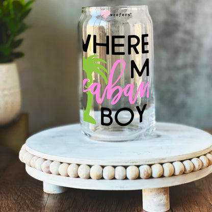 Where's My Cabana Boy? 16oz Libbey Glass Can UV DTF or Sublimation Wrap Decal Transfer - Weefers