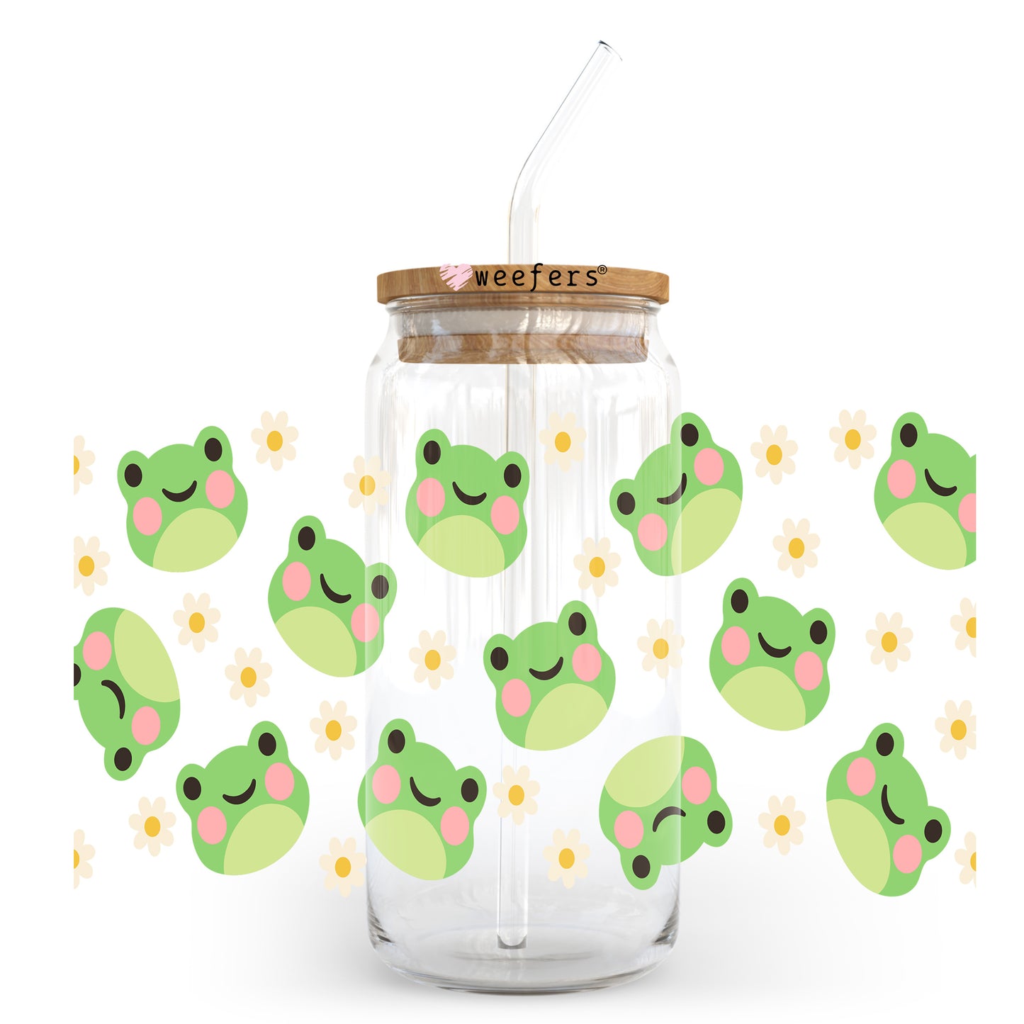 Happy Frogs 20oz Libbey Glass Can, 34oz Hip Sip, 40oz Tumbler, 24oz Cold Cup UV DTF or Sublimation Decal Transfer - Weefers