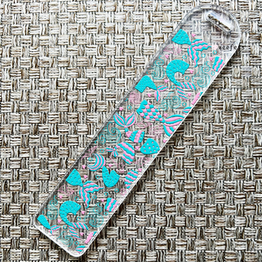 Pink And Blue Mermaid Tails Bookmark UV DTF Decal - Weefers