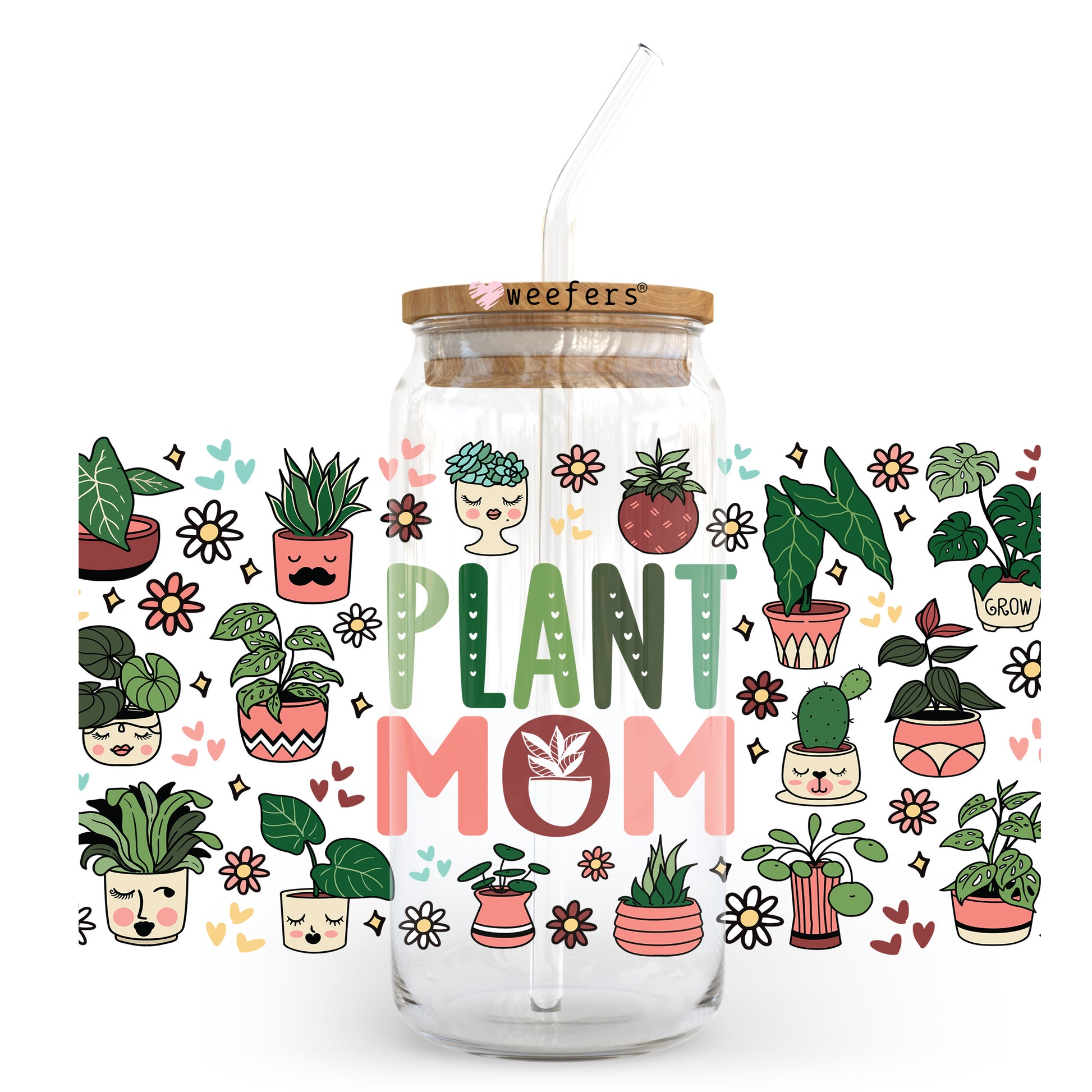 Plant Mom 20oz Libbey Glass Can, 34oz Hip Sip, 40oz Tumbler, 24oz Cold Cup UV DTF or Sublimation Decal Transfer - Weefers