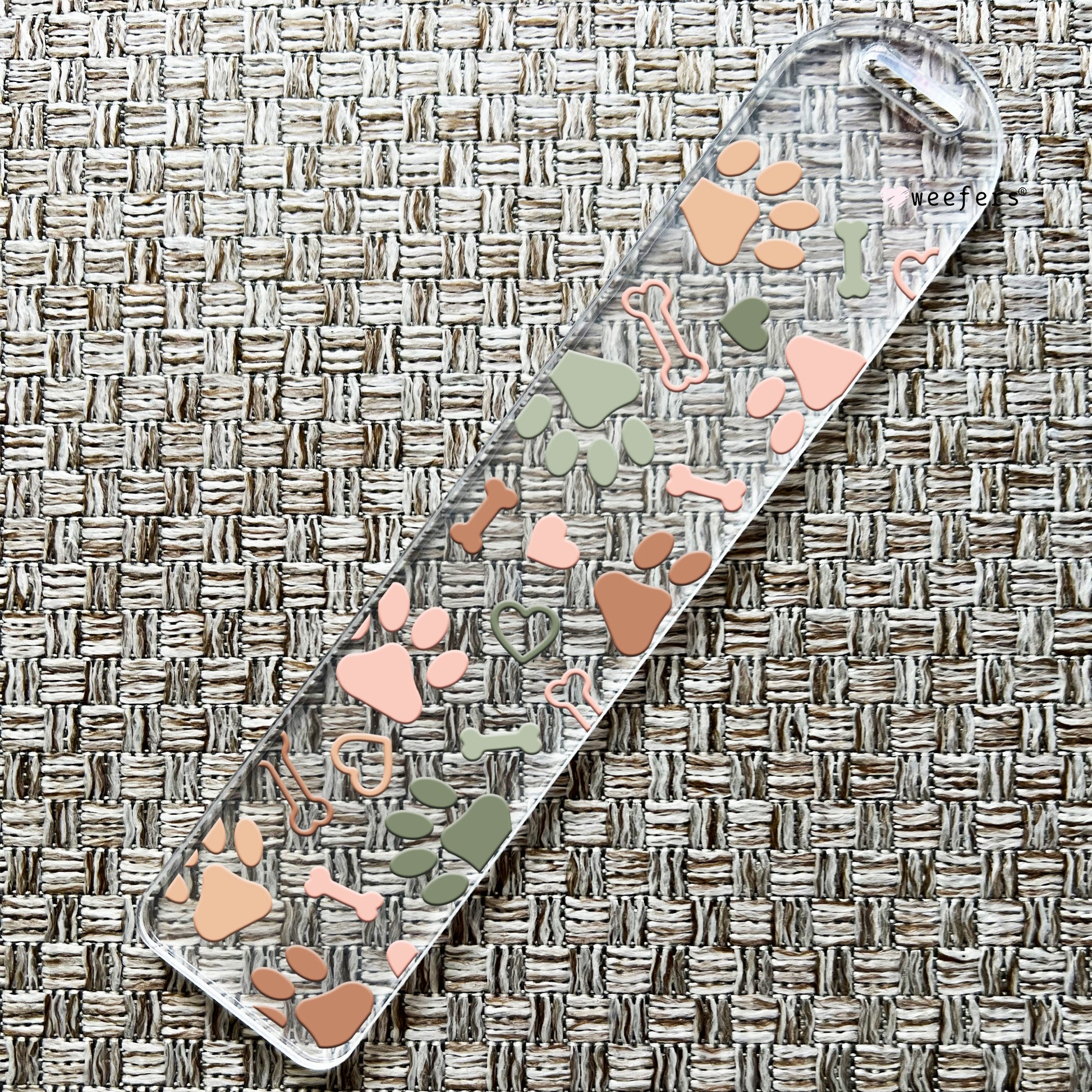 Earth Tone Paws Bookmark UV DTF Decal - Weefers