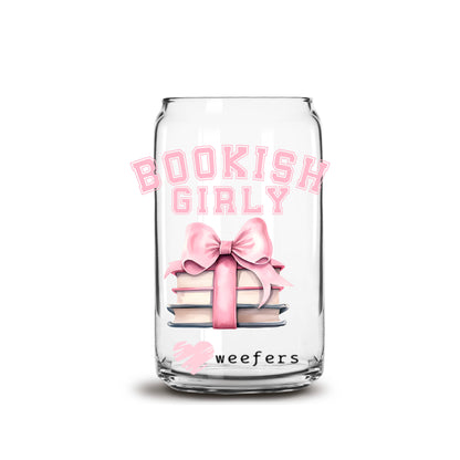 Bookish Girly 16oz Libbey Glass Can UV DTF or Sublimation Wrap - Decal - Weefers