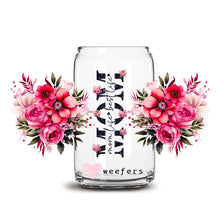 Load image into Gallery viewer, a jar with flowers on the side of it
