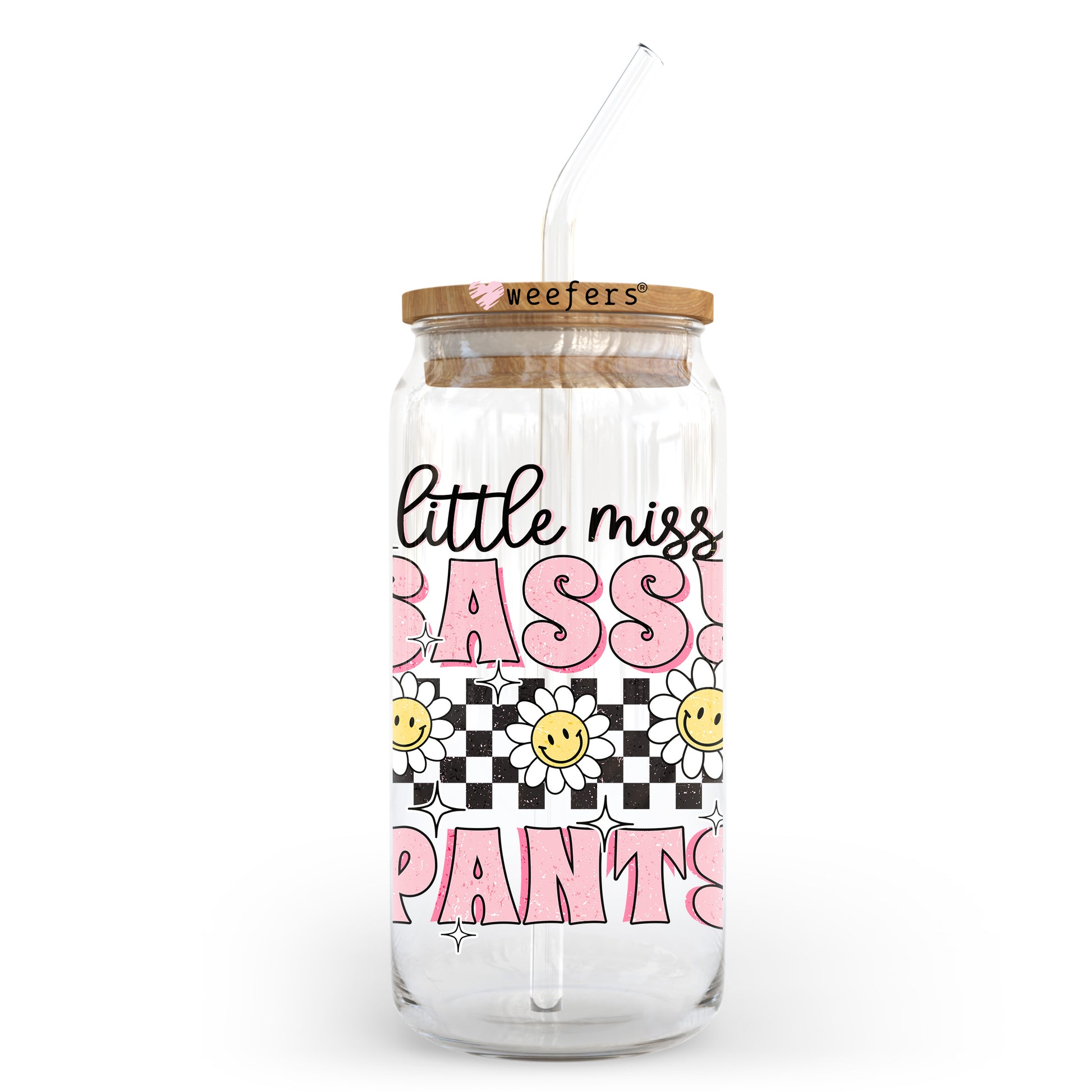 Little Miss Sassy Pants 20oz Libbey Glass Can UV DTF or Sublimation Wrap - Decal - Weefers