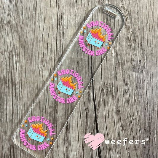 Emotional Dumpster Fire UV DTF Decal Bookmark Weefers