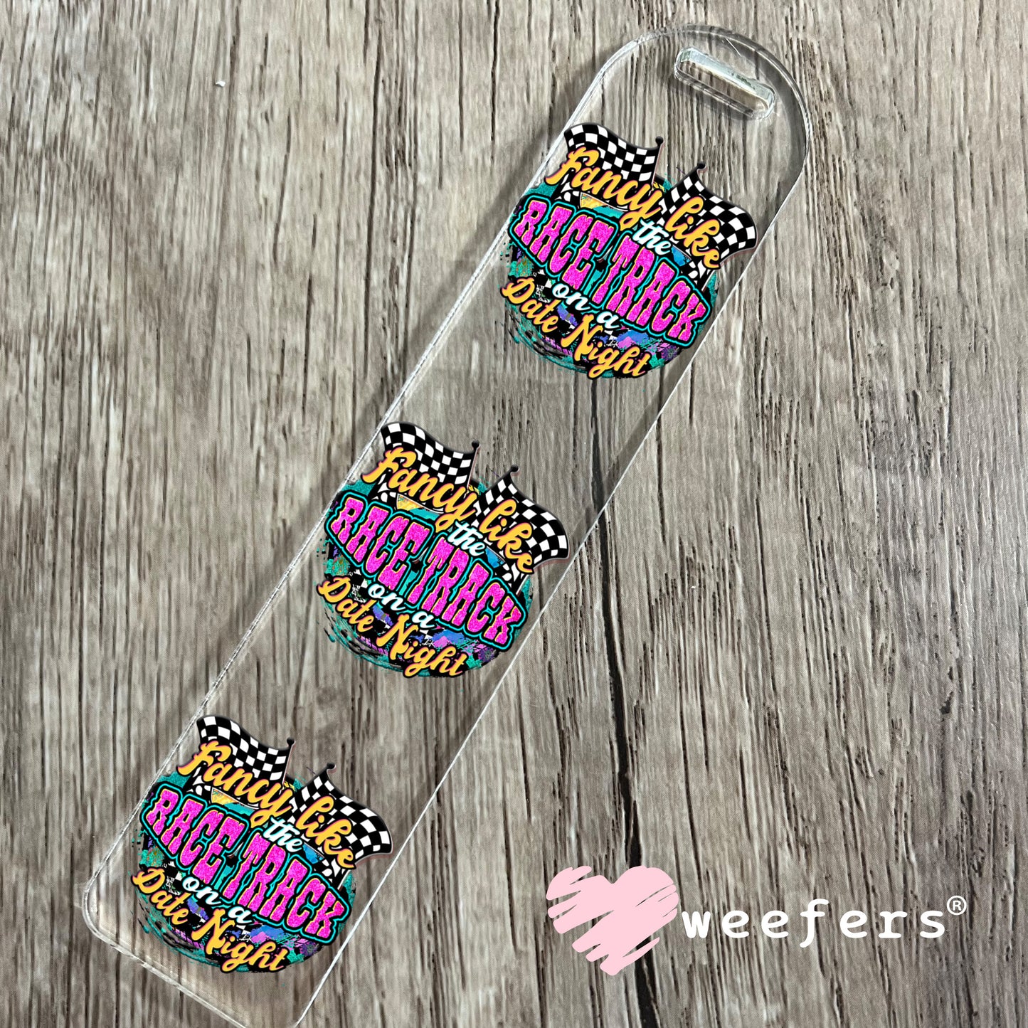 Fancy Like the Race Track on a Date Night UV DTF Decal Bookmark Weefers
