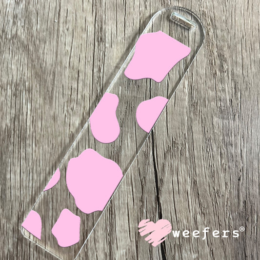 Pink Cow Print UV DTF Cup Wrap Bookmark Weefers