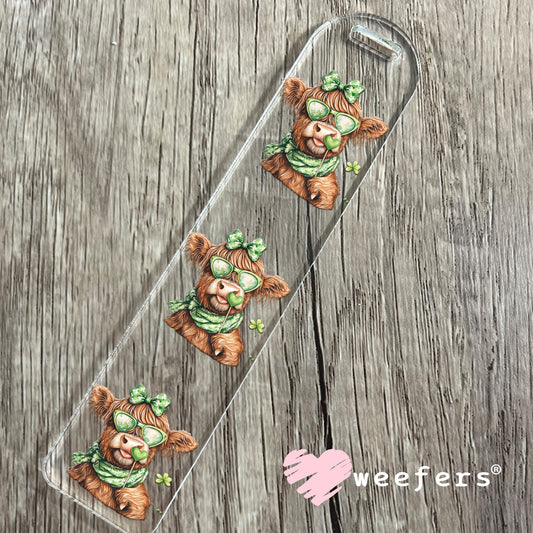 Bougie St. Patrick's Day Highlander Cow UV DTF Decal Bookmark Weefers