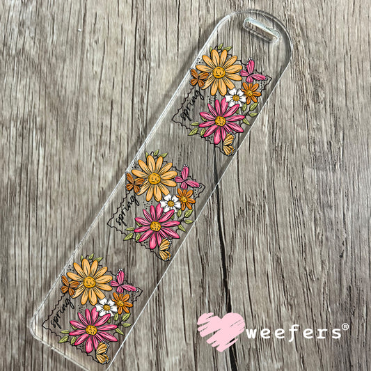 Spring Pink and Yellow Flowers UV DTF Decal Bookmark Weefers