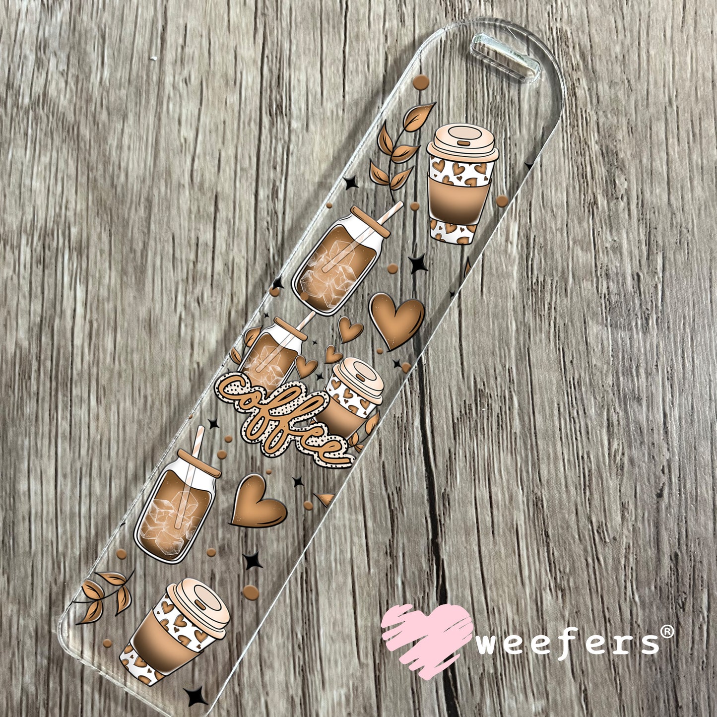 Coffee Latte My Heart UV DTF Cup Wrap Bookmark Weefers