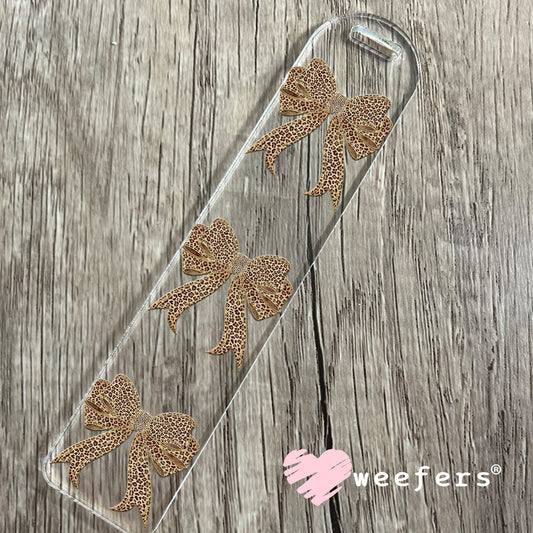 Cheetah Bow UV DTF Decal Bookmark Weefers
