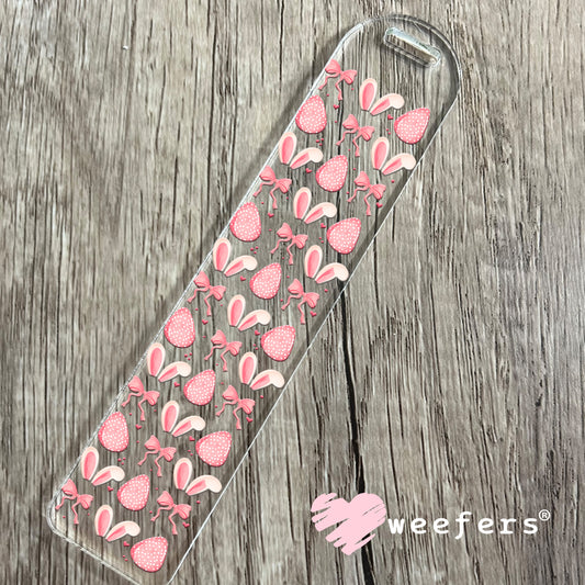 Pink Bunny Ears and Bows UV DTF Decal Bookmark Weefers