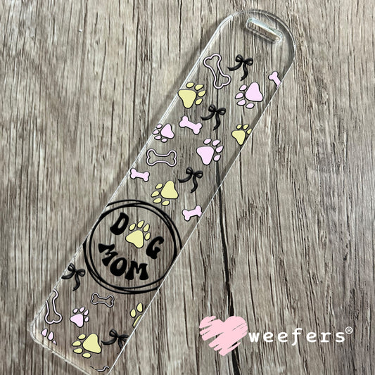 Dog Mom Purple Green Bows UV DTF Cup Wrap Bookmark Weefers