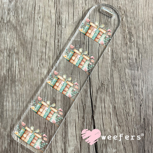 Pastel Floral Books UV DTF Cup Wrap Bookmark Weefers