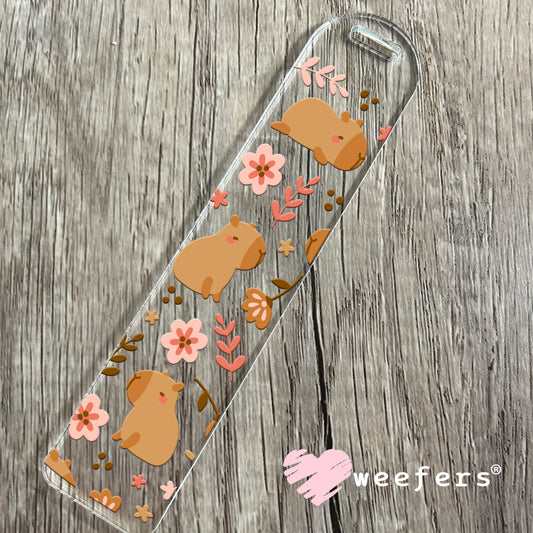 Capybara and Flowers UV DTF Cup Wrap Bookmark Weefers