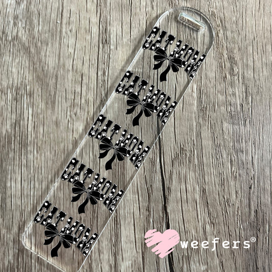Cat Mom Black White Paws UV DTF Decal Bookmark Weefers