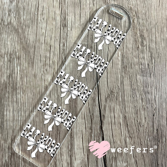 Cat Mom White and Black Paws UV DTF Decal Bookmark Weefers