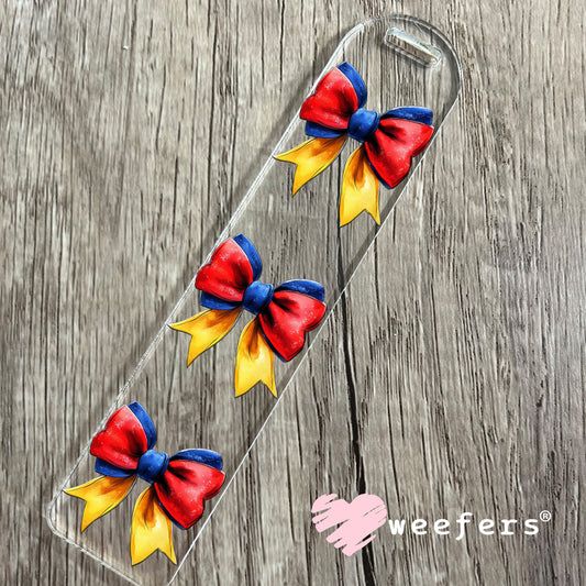 SnowyWhite Bow UV DTF Decal Bookmark Weefers