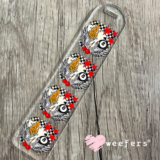 Angle Of Luck Flames and Cherries UV DTF Decal Bookmark Weefers