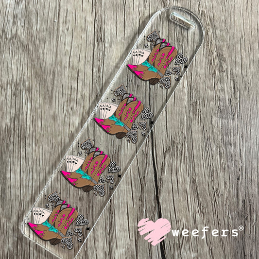 Aces and Cowgirl Boots UV DTF Decal Bookmark Weefers