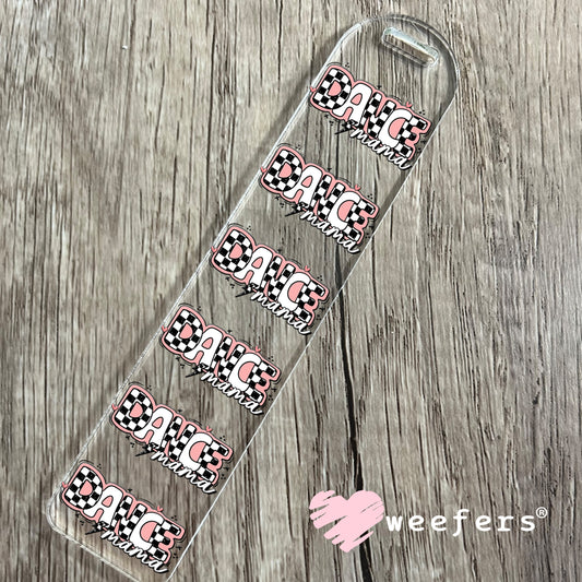 Dance Mama Pink Checkered UV DTF Decal Bookmark Weefers