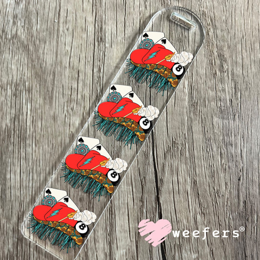 Red Cowgirl hat Eight Ball Western UV DTF Decal Bookmark Weefers