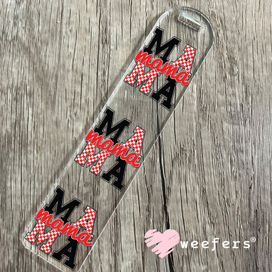 MaMa Blocked Red Black Checker UV DTF Decal Bookmark Weefers