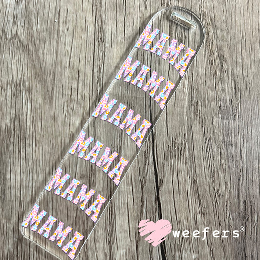 Mama Pastel Cheetah Print UV DTF Decal Bookmark Weefers