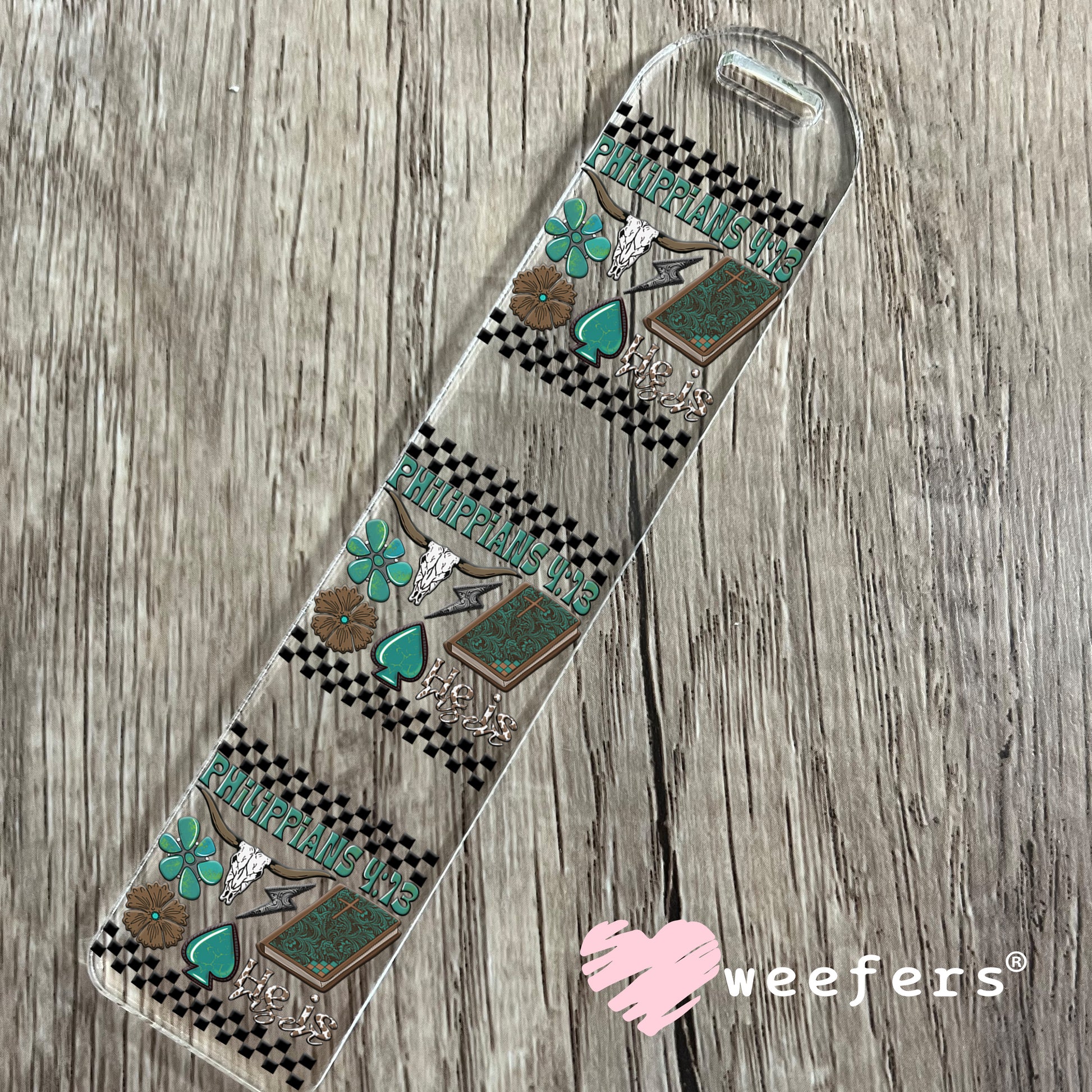 Revolver Turquoise Dice UV DTF Decal Bookmark Weefers