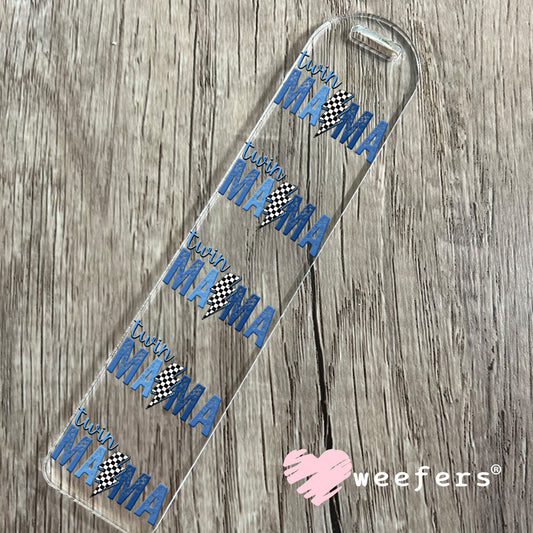 Twin Mama Blue UV DTF Decal Bookmark Weefers