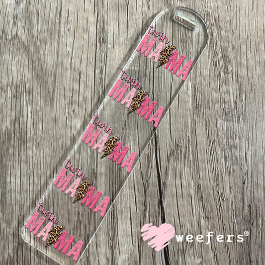 Twin Mama Pink UV DTF Decal Bookmark Weefers