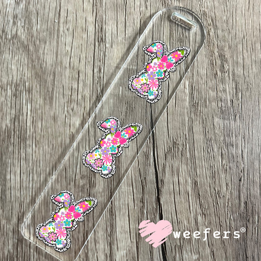 Spring Easter Bunny Black Dots UV DTF Decal Bookmark Weefers