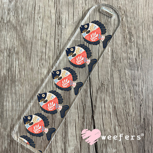 School of Blue and Coral Fishes UV DTF Cup Wrap - WEEFERS EXCLUSIVE WRAP Bookmark Weefers
