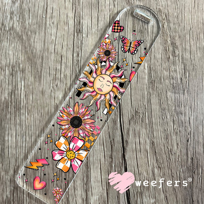 Sun and Flowers Orange and Pink Dreams Cowgirl UV DTF Cup Wrap Bookmark Weefers