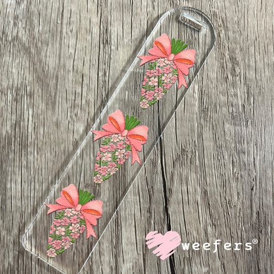 Peach Floral Easter Carrot UV DTF Decal Bookmark Weefers