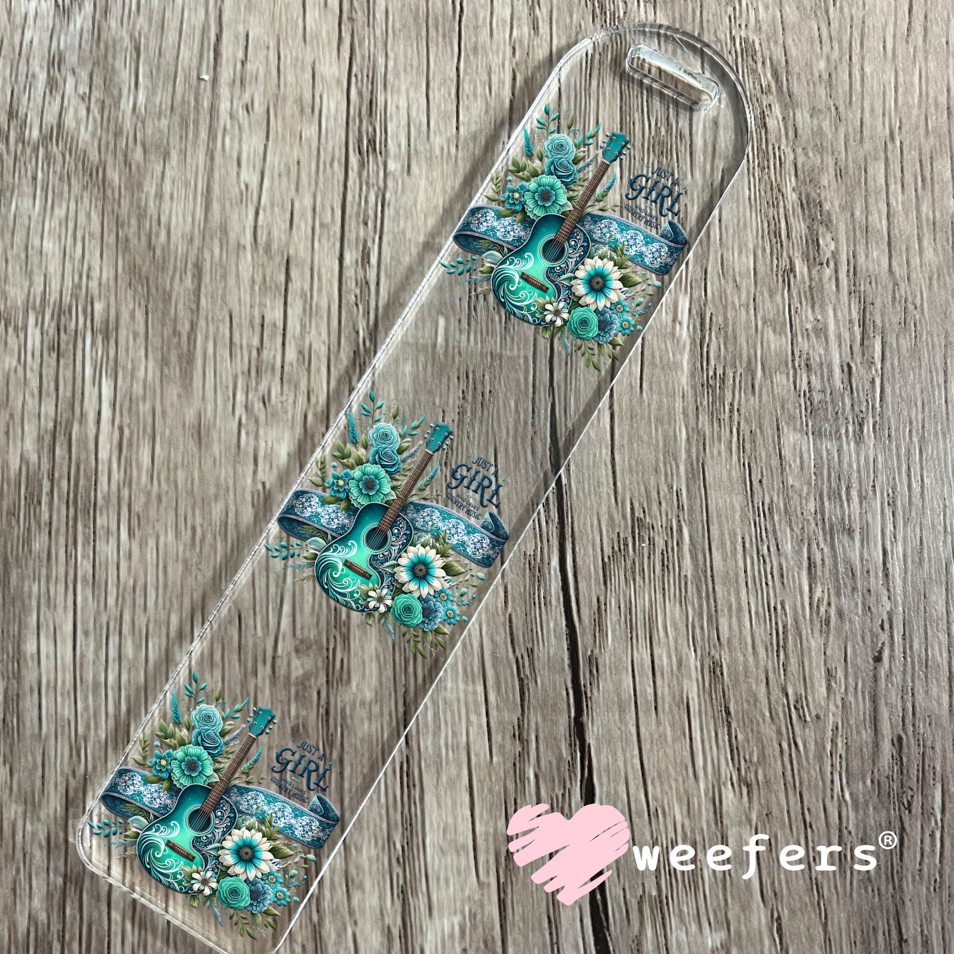 Just a Girl Who Loves Country Music UV DTF Decal Bookmark Weefers